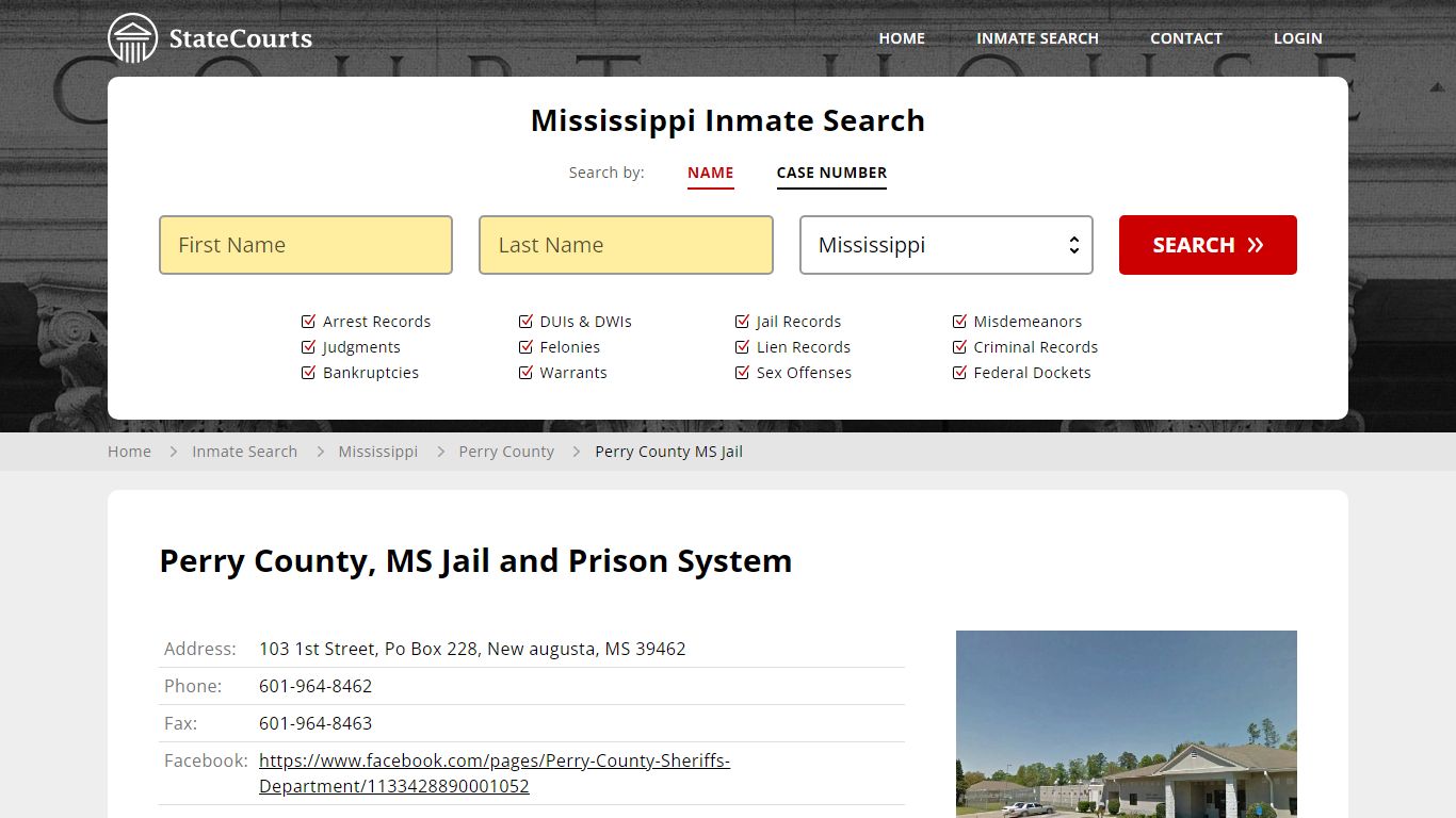 Perry County MS Jail Inmate Records Search, Mississippi - StateCourts